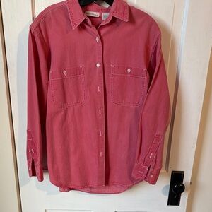 Banana Republic Womens Button-Down Shirt in Deep Red